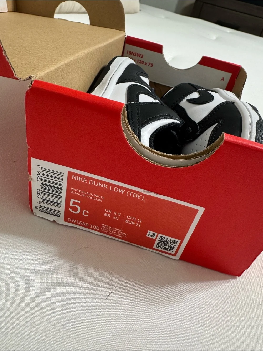 Nike Dunks Kids' Black and White Low-Top Sneaker